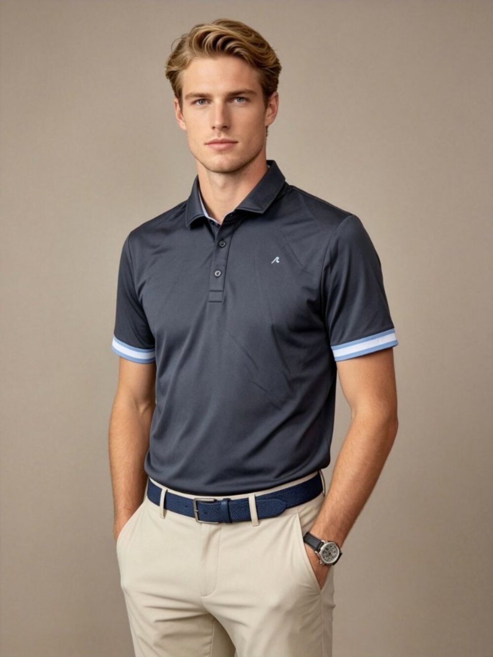 NWOT Redvanly Golf Polo Shirt Mens Black Short-Sleeved Size L